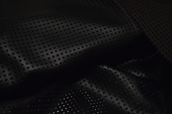 Punched Black Leatherette Fabric