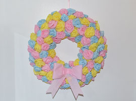 DIY Spring Wreath with Tissue Paper Roses Tutorial