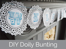 Things To Do With Doilies DIY Handstamped Doily Bunting