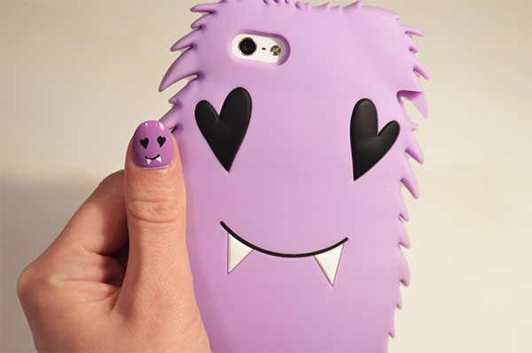 DIY Purple Monster Nail Art