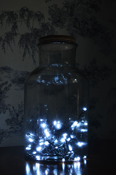 Fairy lights in a jar